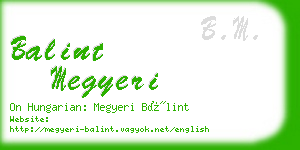 balint megyeri business card